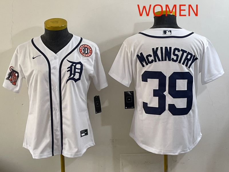 Women Detroit Tigers #39 Mckinstry White Game Nike MLB Jersey style 009->customized nfl jersey->Custom Jersey